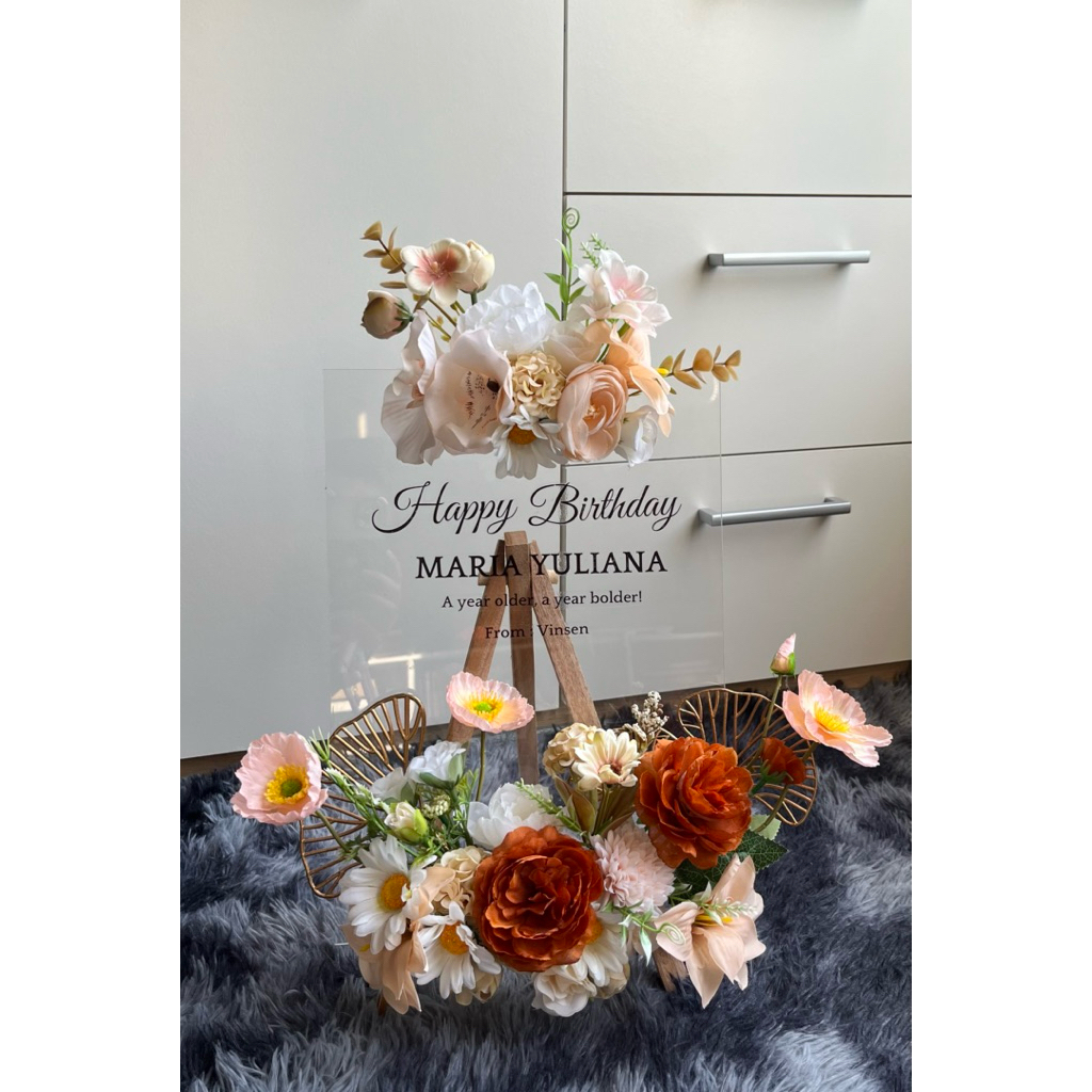 Flower Acrylic Papan Bunga Akrilik Papan Ucapan Akrilik