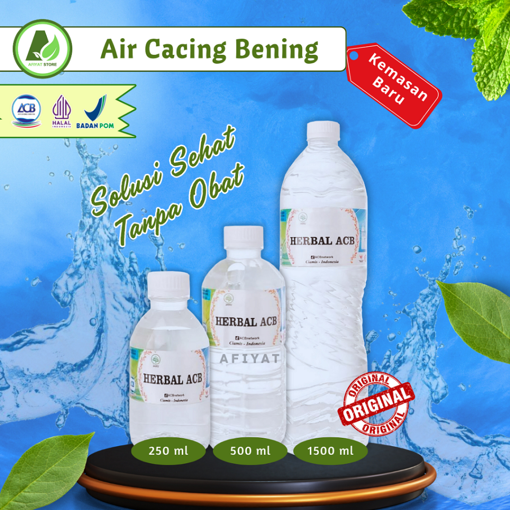 

Air Cacing Bening ACB Minuman Kesehatan Alami Herbal Untuk Demam Tipes Diare dll
