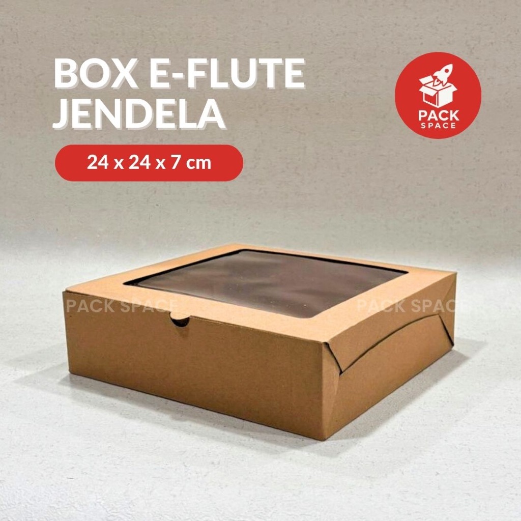 

Box Kardus E-Flute Coklat Untuk Packaging Olshop Sovenir Baju Kotak Kado Hampers Cake 24x24x7 CM