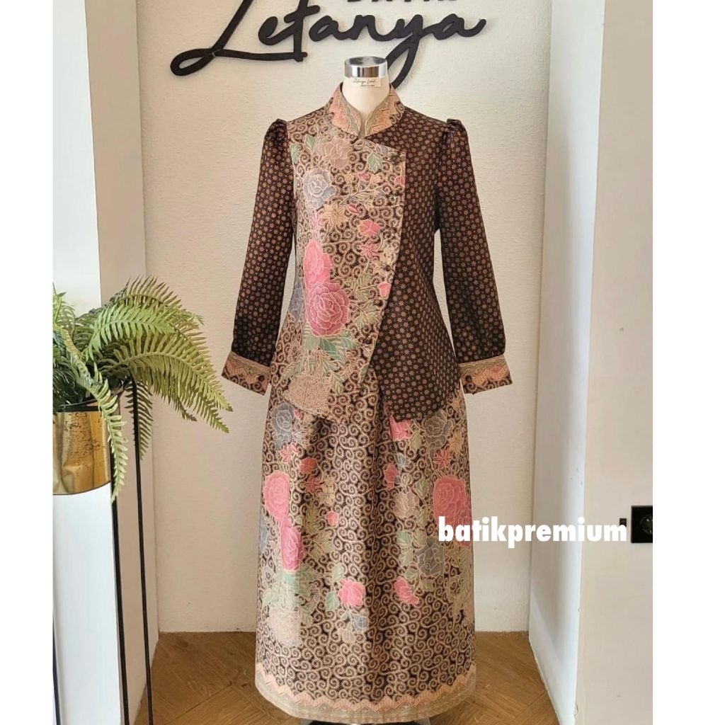 Setelan Atasan dan Rok batik katun wanita | blus tunik batik kerja wanita fashion