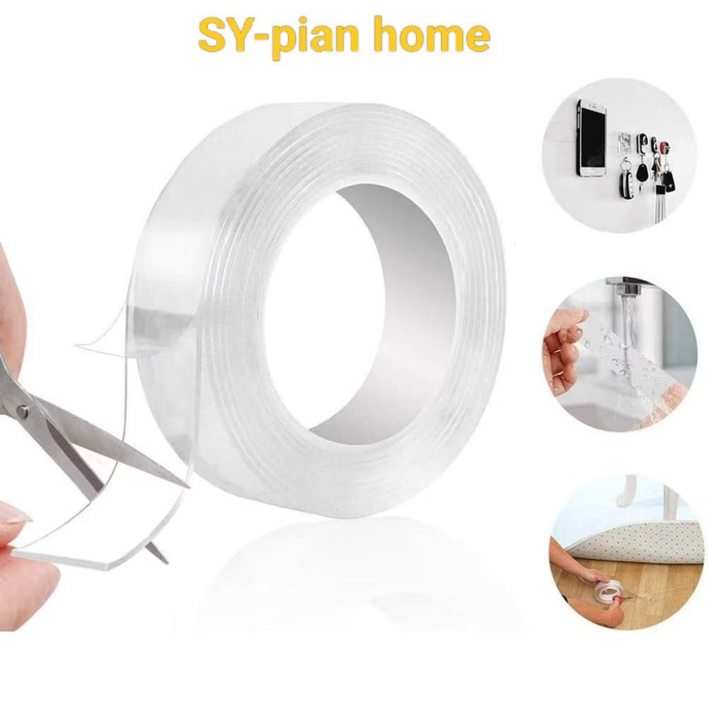 

Double Tape Nano Bening 3 Meter Leba 2cm - Double Tape Lakban Nano panjang 3 Meter