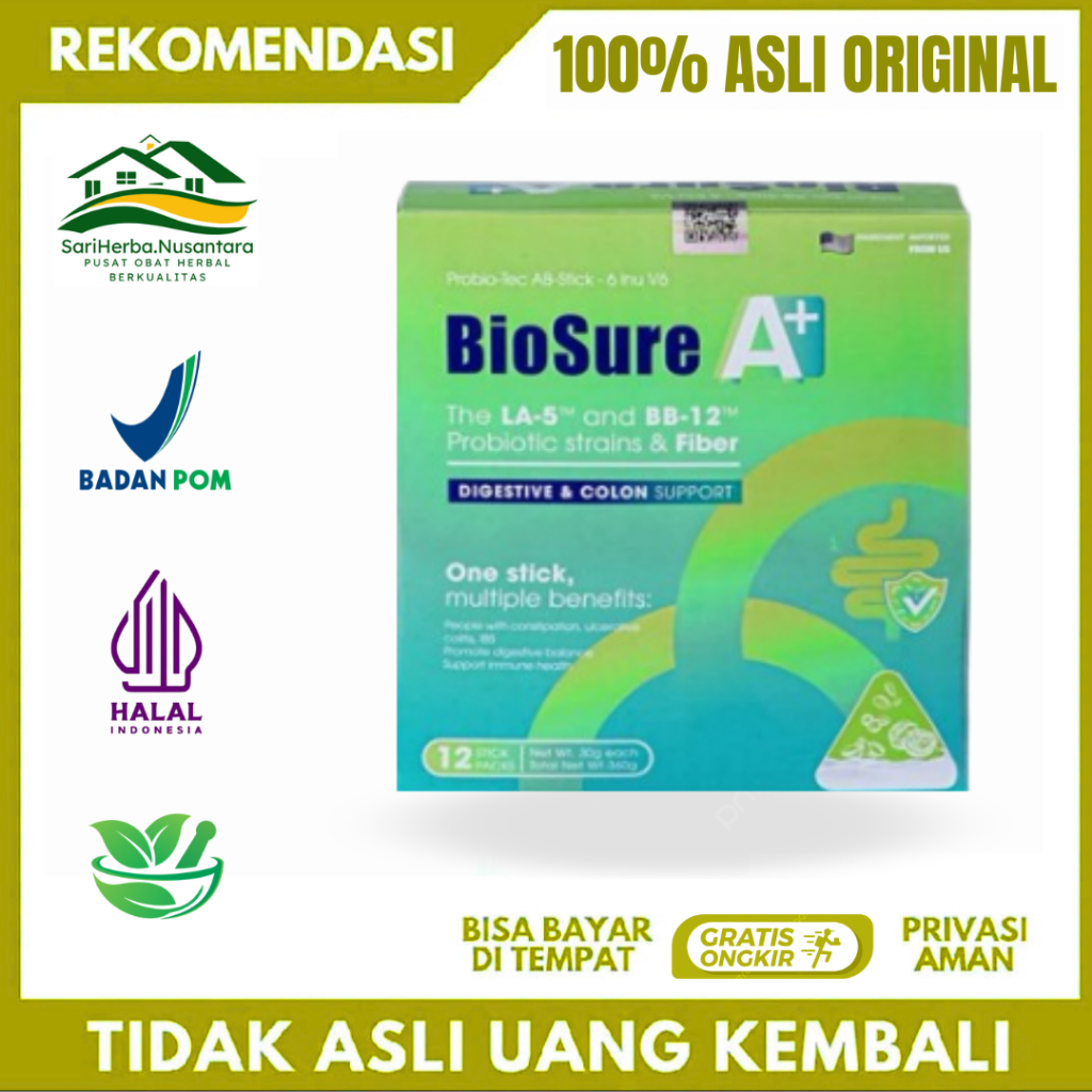 

BIOSURE A+ SUSU PROBIOTIK BIOSURE A PLUS ASLI ORIGINAL MILK SUSU OBAT USUS BESAR MAAG GERD ASAM LAMBUNG AMBEIEN