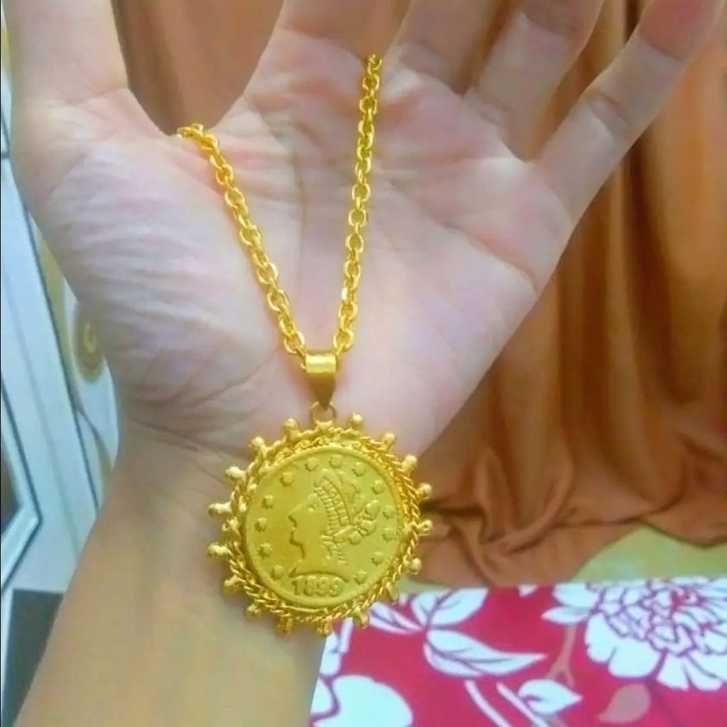 Kalung Nuri Liontin Koin logam Anti Luntur Terbuat Dari Koin logam 1990-1991-1992
