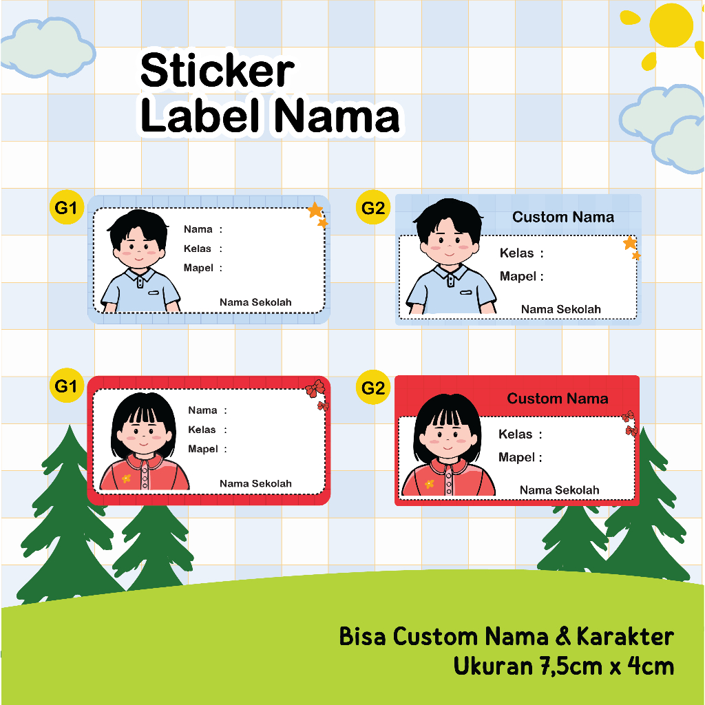 

Sticker label nama | Label nama | Sticker custom | Sticker nama custom | Stiker label nama sekolah