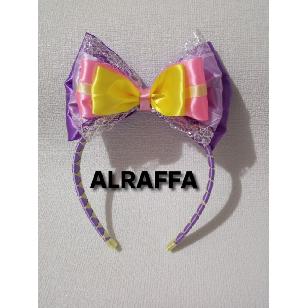 Bando princess Rapunzel/Sofia bando pita ungu/bando anak perempuan dan wanita dewasa bando pita besa