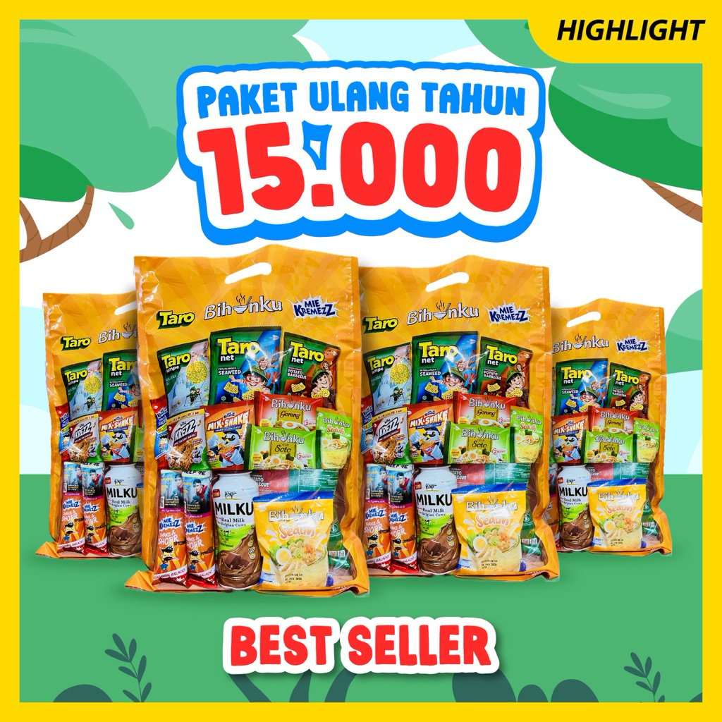 

PAKET SNACK HADIAH ULANGTAHUN ANAK paling murah dan paling enak Taro, bihunku HAMPERS ULTAH PALING LARIS