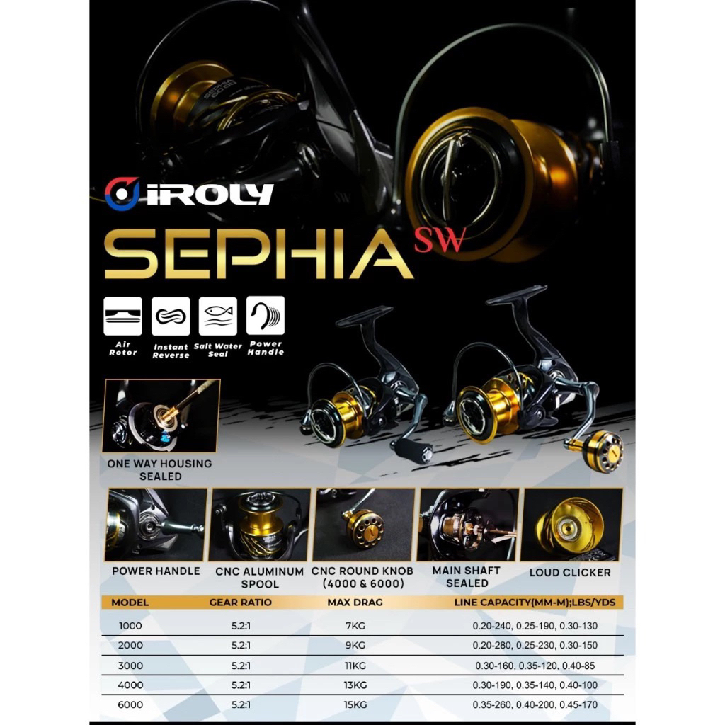 REEL IROLY SEPHIA SW 1000-6000 POWER HANDLE