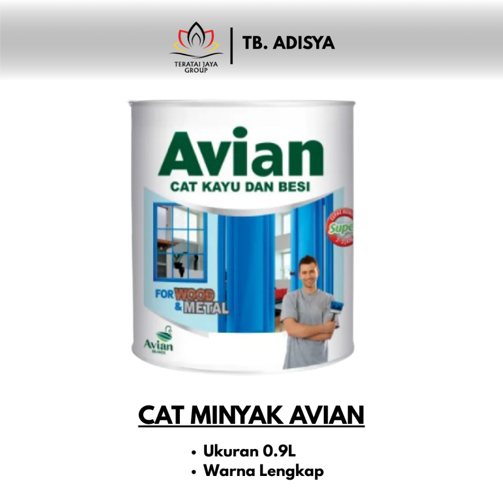 Cat Minyak/Cat AVIAN Kayu dan Besi 0.9 LITER/Cat Kayu dan Besi