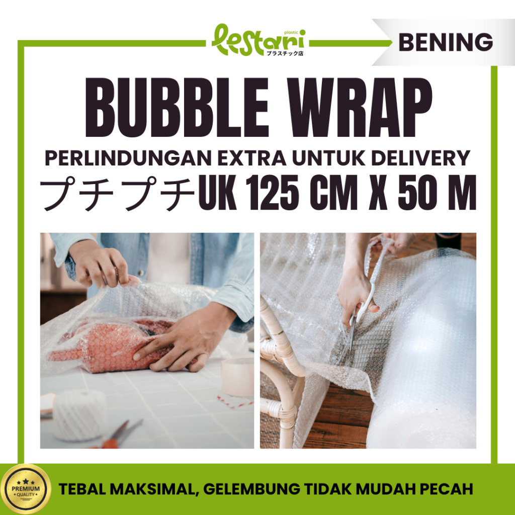 

Gojek/Grab Bubble Wrap PUTIH / AirBubble Roll 125cm x 50m Murah Packing Pelapis Merk SAHABAT
