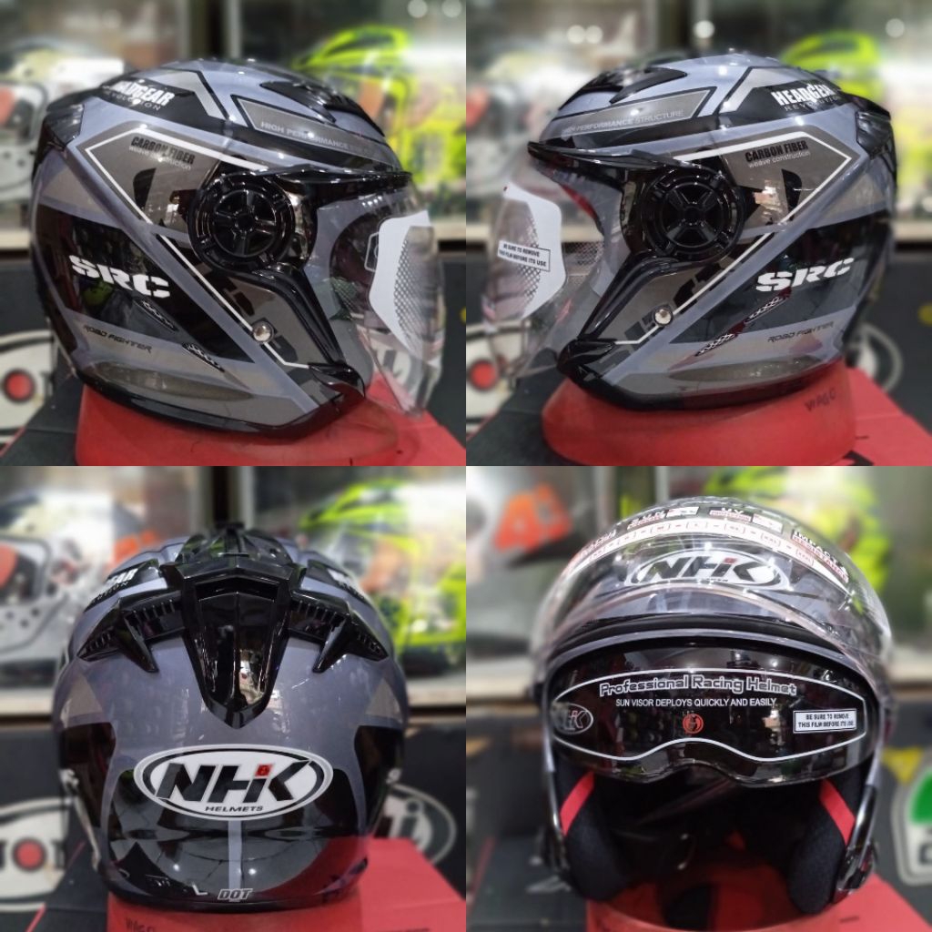 Helm NHK Gladiator Touring Grey Metalic Silver Double Visor