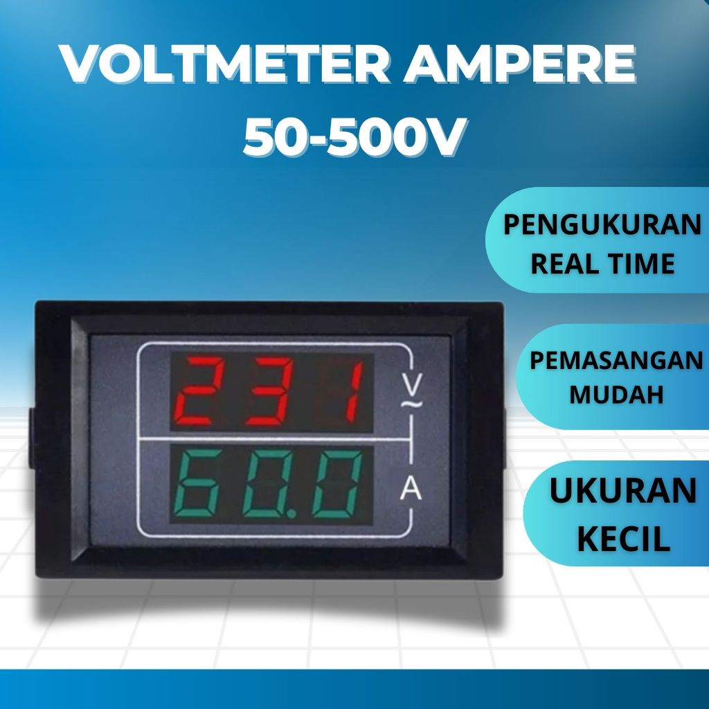 Digital Voltmeter Ac 50-500 Volt Dan Digital Amper Meter Ac 0 - 120 Ampere Digital AC Tegangan Kombi