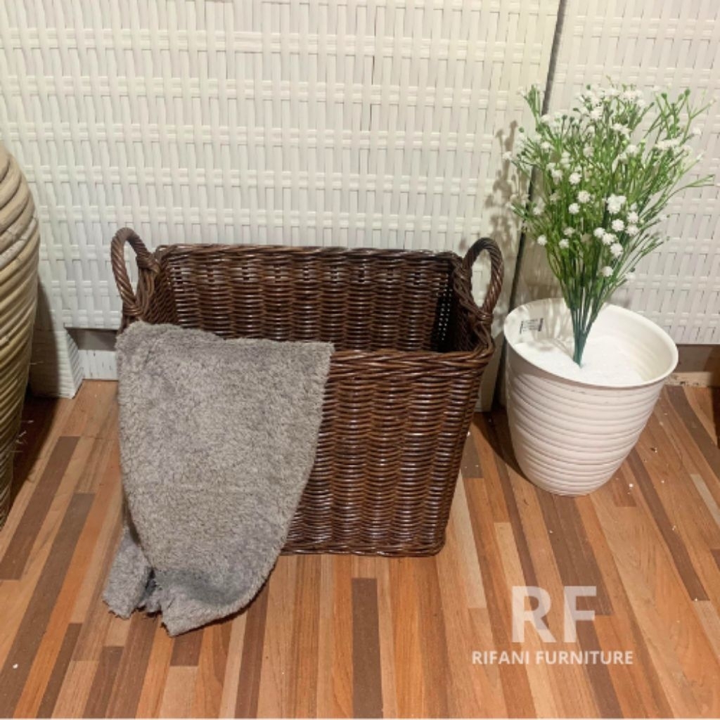 KOTAK HANDLE/BOX PENYIMPANAN SERBAGUNA ROTAN ALAMI
