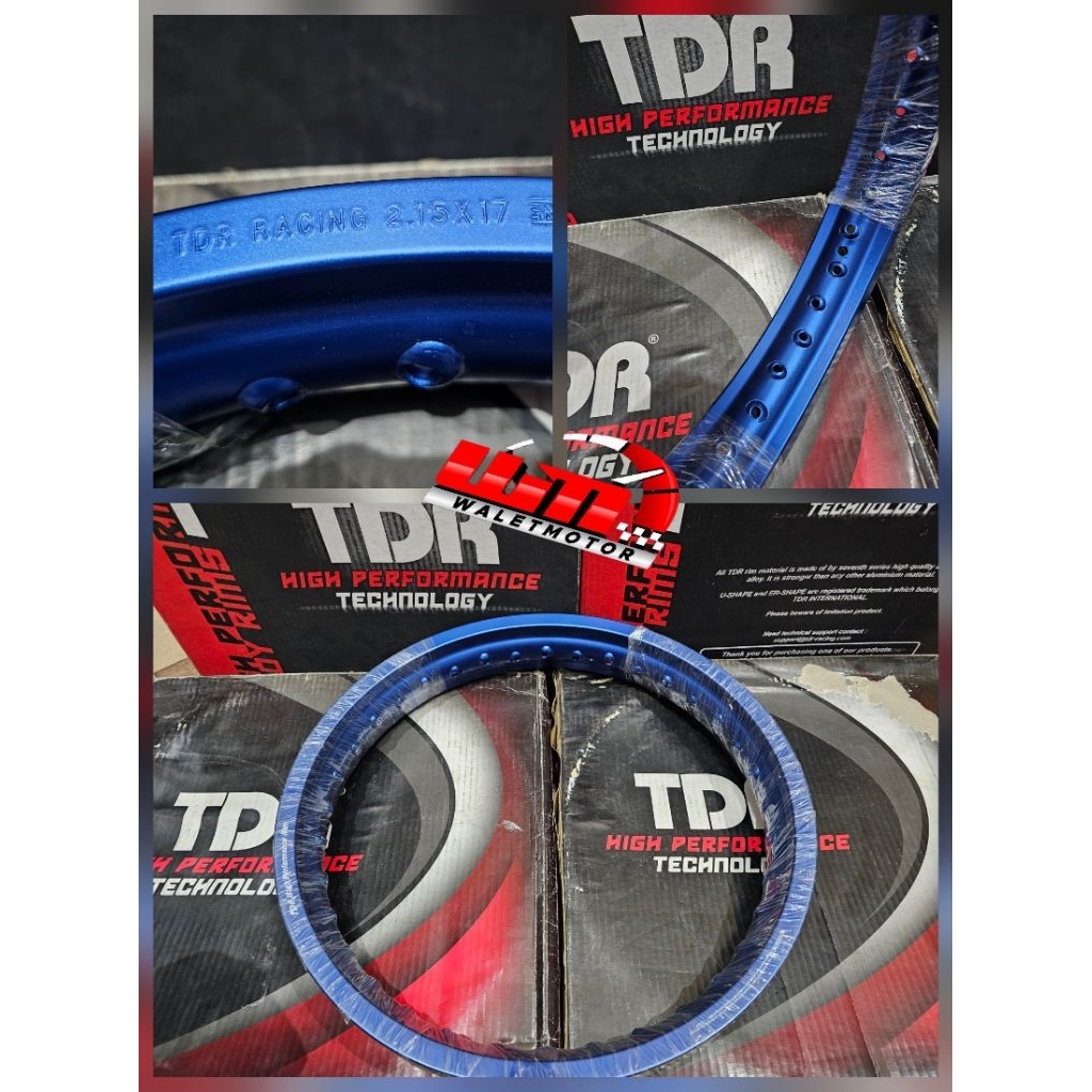 Velg TDR W Shape 215 Ring 17 Blue Biru/Velg TDR W Shape 215×17 Blue Electric/