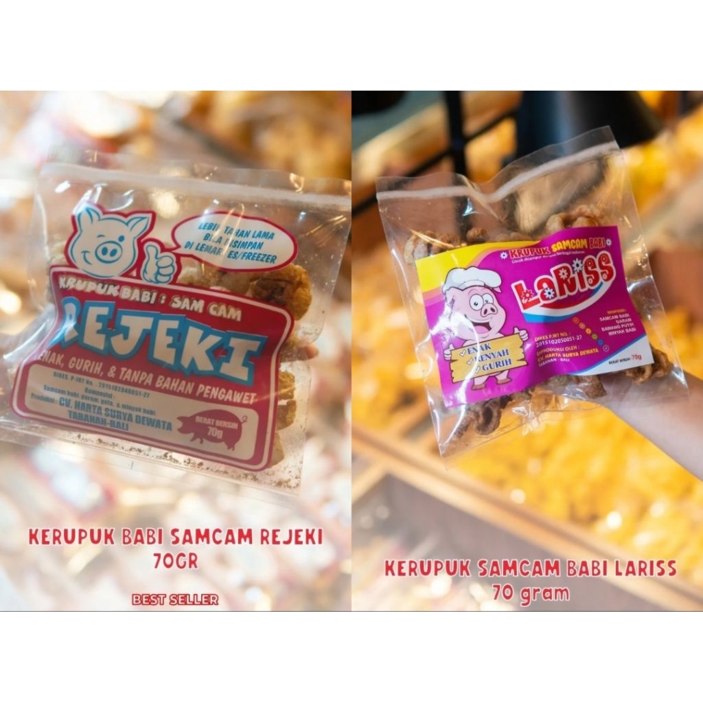 

krupuk babi rejeki 70gr | samcam rejeki | samcam lariss