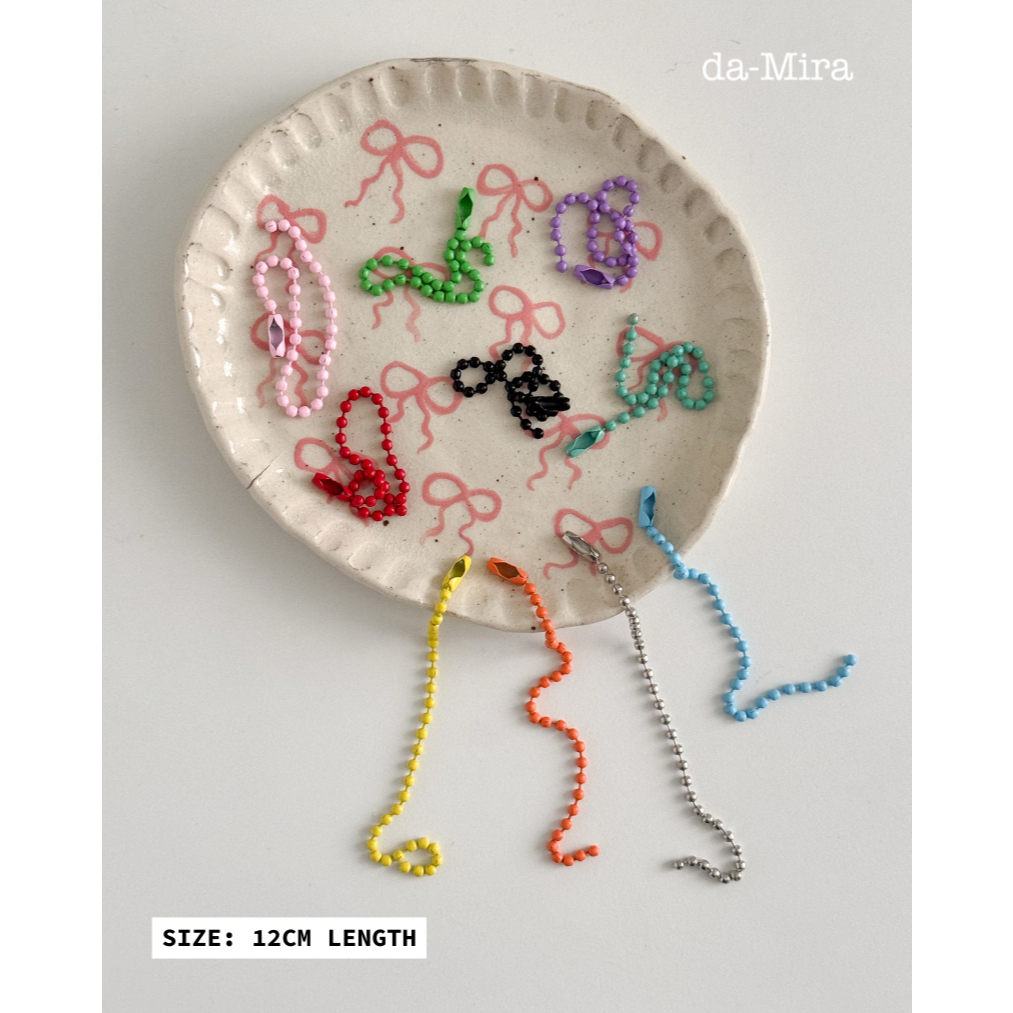 da-Mira | Korean Ball Chain Keychain / Rantai Biji Lada (5pcs) | Gantungan Kunci Tas Hardware Akseso
