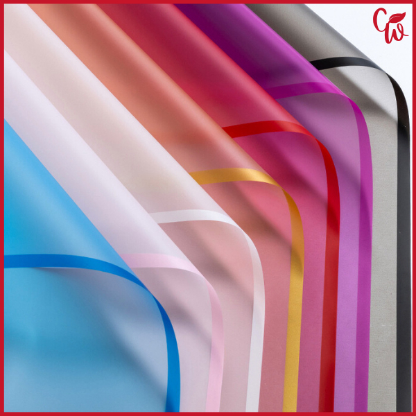 

20 Lembar Flower Wrapping Paper Varian List Transparant Kertas Buket Bunga Cellophane KB05