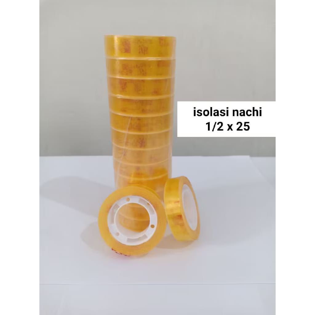 

(1 LUSIN) Isolasi Kecil NACHI 12 mm x 10 yard / 1/2 inch x 25 yard