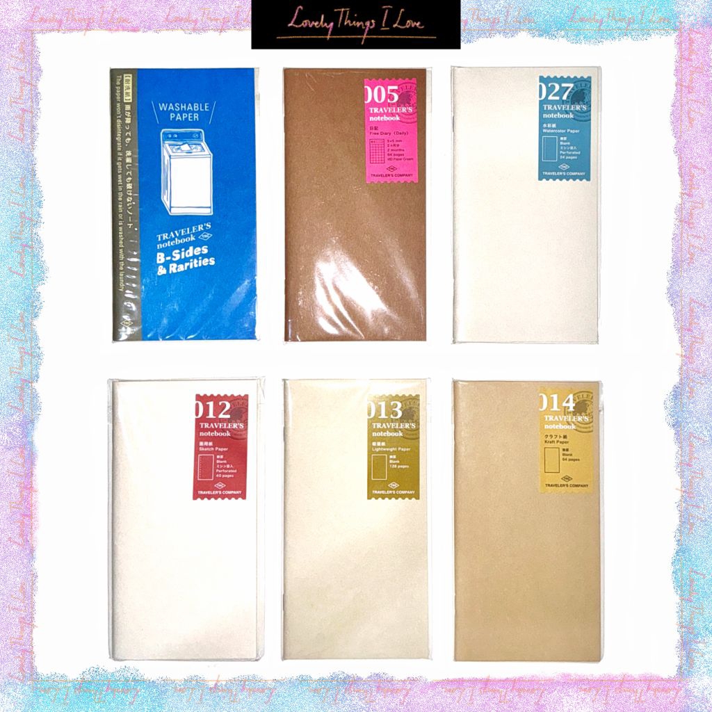 

Midori TRAVELER'S Notebok Regular Lightweight Paper, Free Diary Daily, Kraft Paper, Washable Paper, Sketch Paper, Watercolor Paper