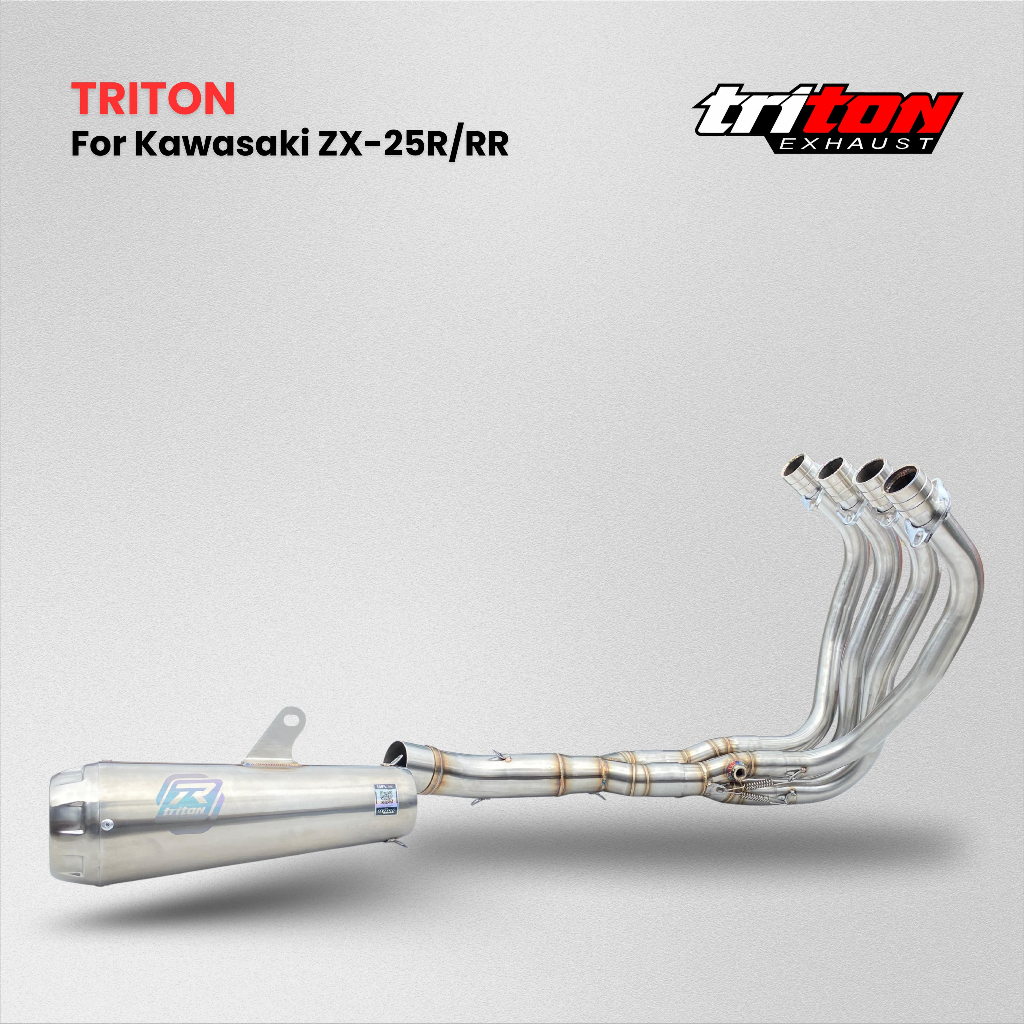 Knalpot Triton Kawasaki zx25r zx25rr Full System Ngebas Bulat