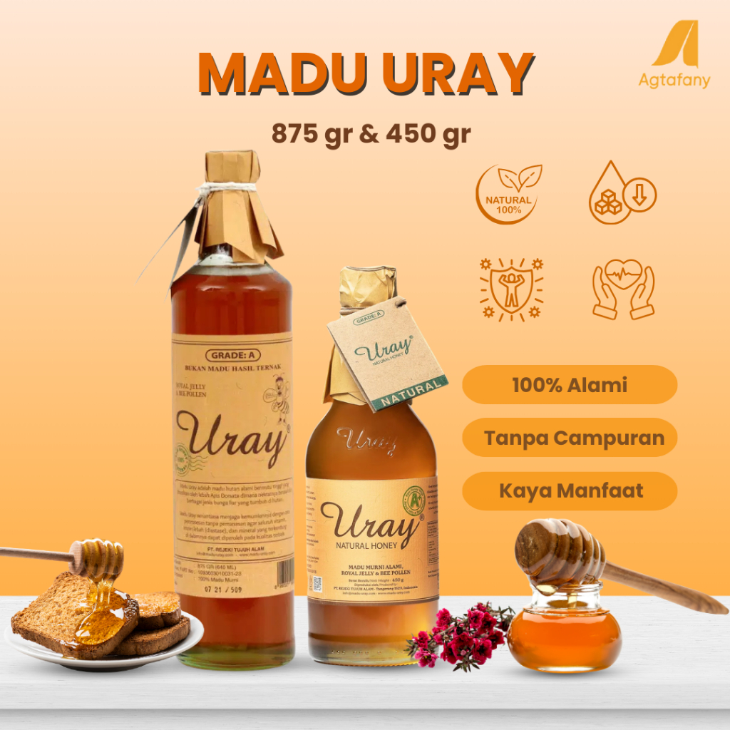 

Madu Uray 450 gr Raw Honey 100 % Madu Murni Asli Premium Original