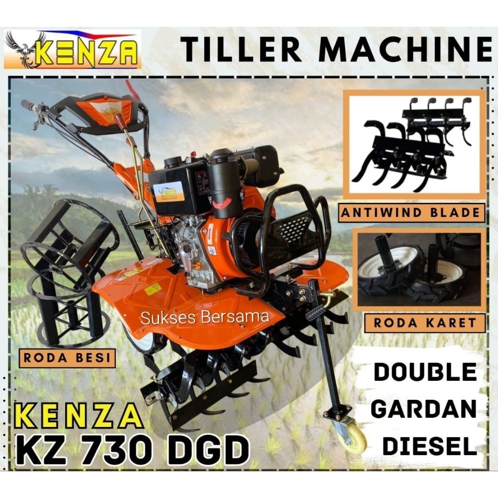 Cultivator /Tiller Machine Kenza KZ730 DGD (Double Gardan Diesel)