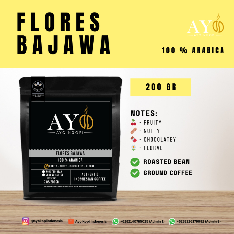 

AYOKOPI Kopi Arabica PREMIUM Flores Bajawa – Single Origin Premium NTT 200gr