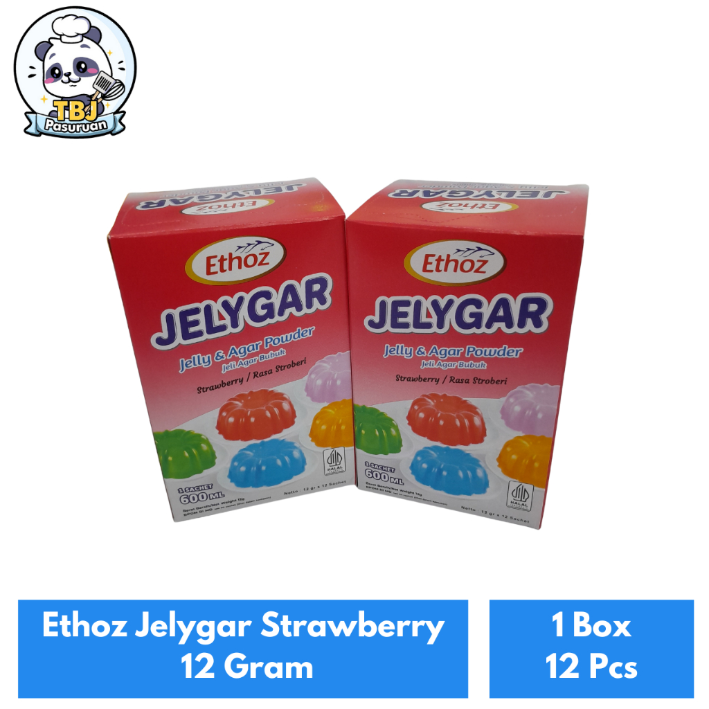 

Ethoz Jelygar Strawberry 12 Gram Kemasan 1 Box Isi 12 Pcs