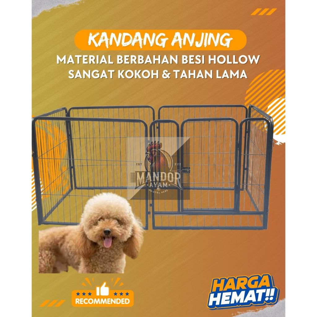 Pagar Kandang Anjing / Anabol / Doggy - Kandang Besi 120x60x60 cm - Kuat & Aman untuk Peliharaan