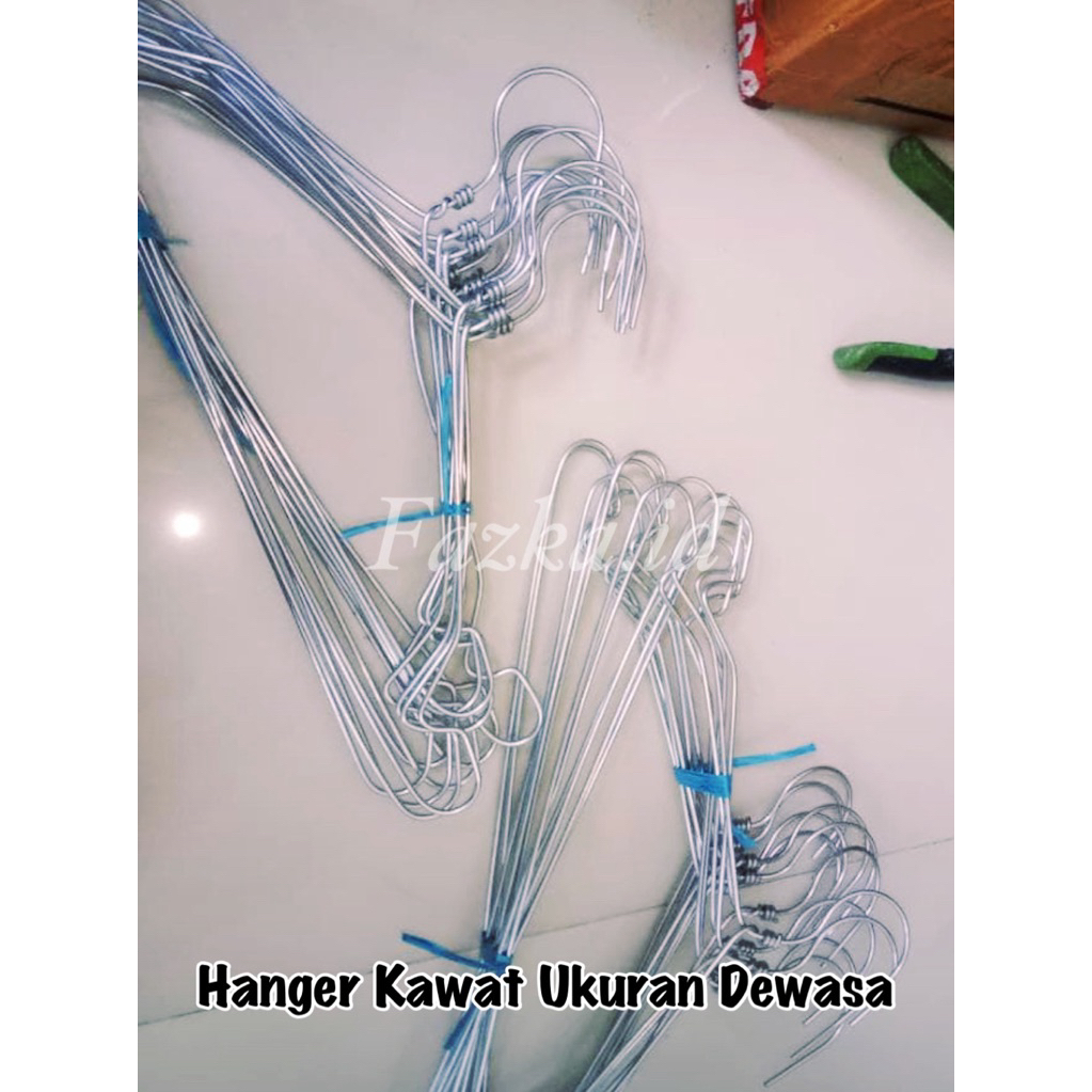 HANGER KAWAT TEBAL UKURAN DEWASA (1 LUSIN) KASTOK GANTUNGAN BAJU KAWAT GANTUNGAN JEMURAN KAWAT TEBAL