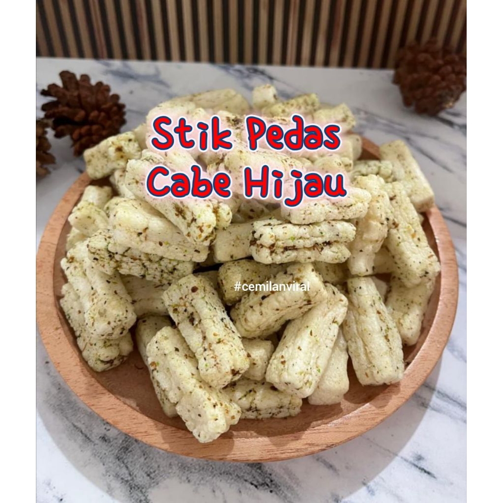 

Cemilan Viral Stik Pedas Cabe Hijau Cabai Ijo Kerupuk Krupuk Snack Food Keripik Asin Makanan Jalapeno Kering