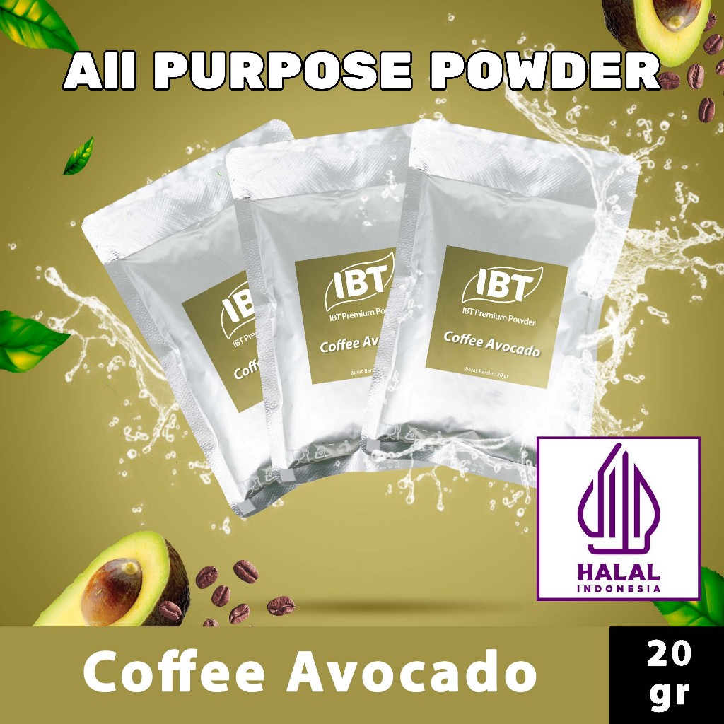 

Bahan Minuman Bubuk Coffee Avocado. Alpukat IBT Premium Powder Sachet