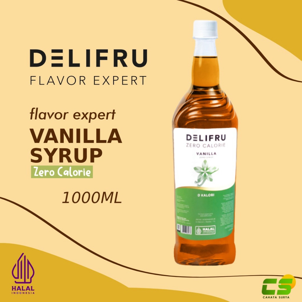 

Delifru Syrup/Sirup - Zero Calorie Vanilla Syrup 1000 ml