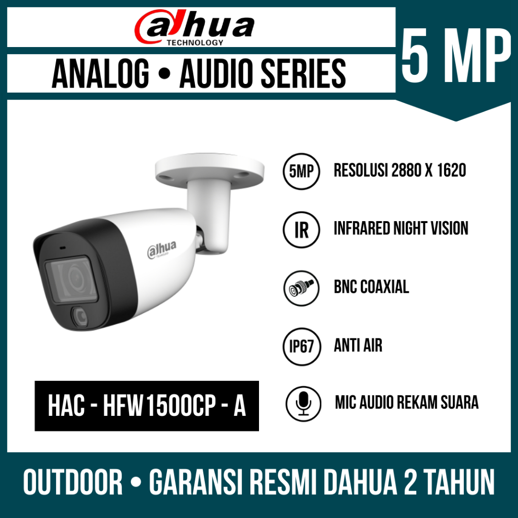 Kamera CCTV Dahua 5MP Audio Outdoor Kamera CCTV