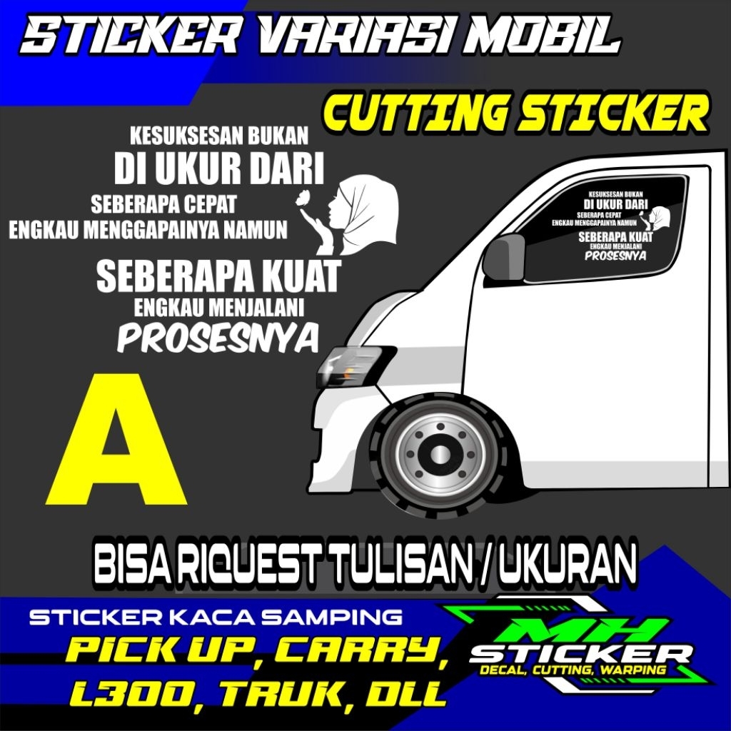 CUTTING STIKER KACA MOBIL SAMPING KATA KATA LUCU