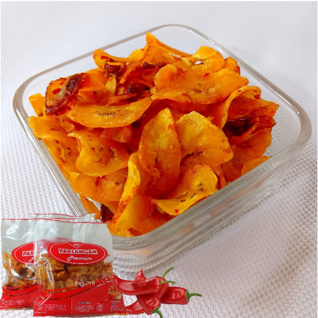 

Keripik pisang balado pedas manis renyah lezat bergizi pariangan snack 200gr Banana Spicy