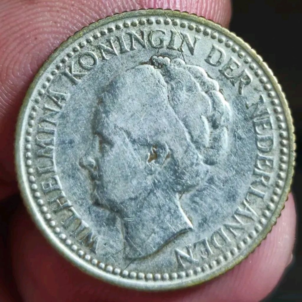 koleksi koin kuno 1/2 gulden wilhelmina 1922