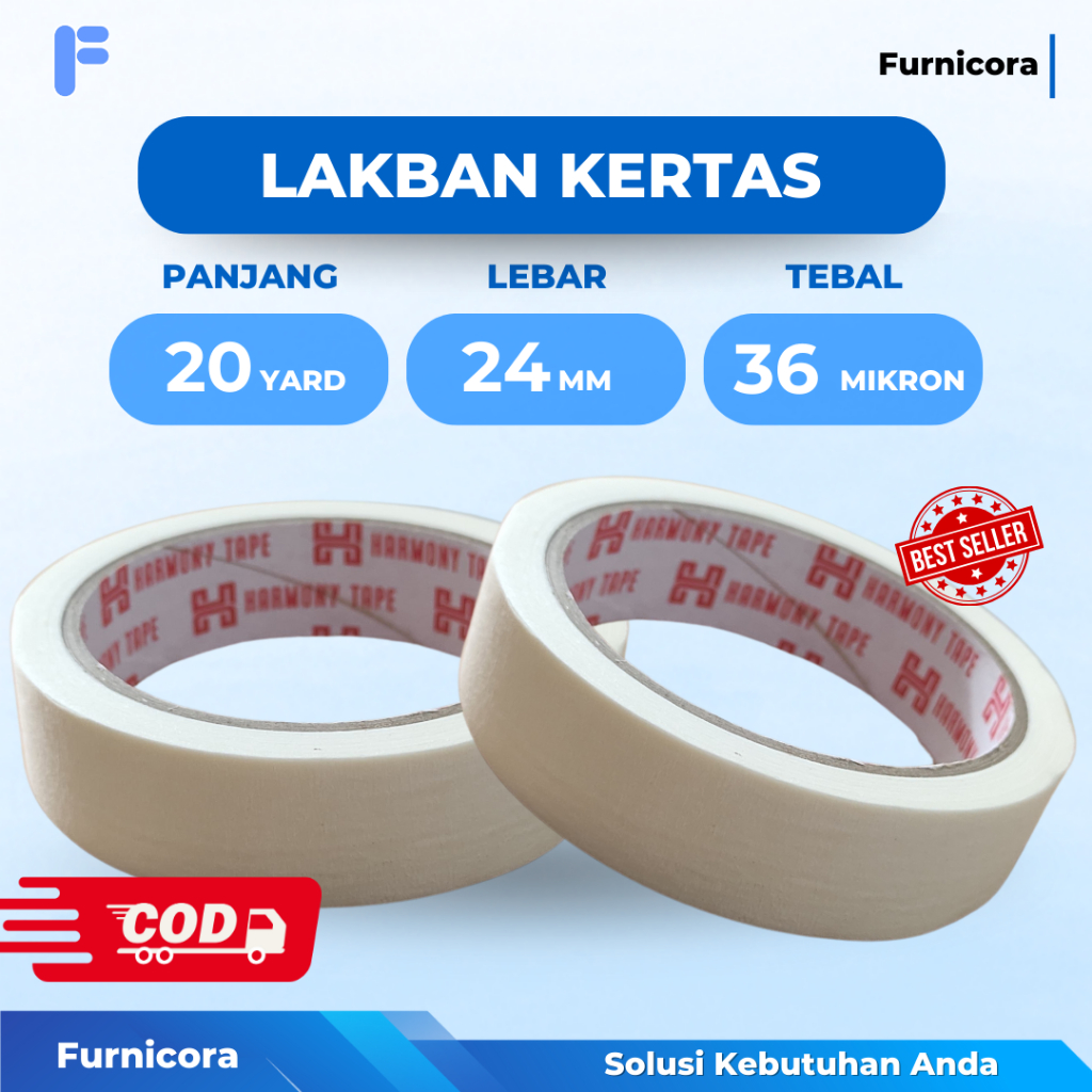 

Lakban Kertas - Solasi Kertas 24 mm x 20 Yard Tidak Mudah Robek