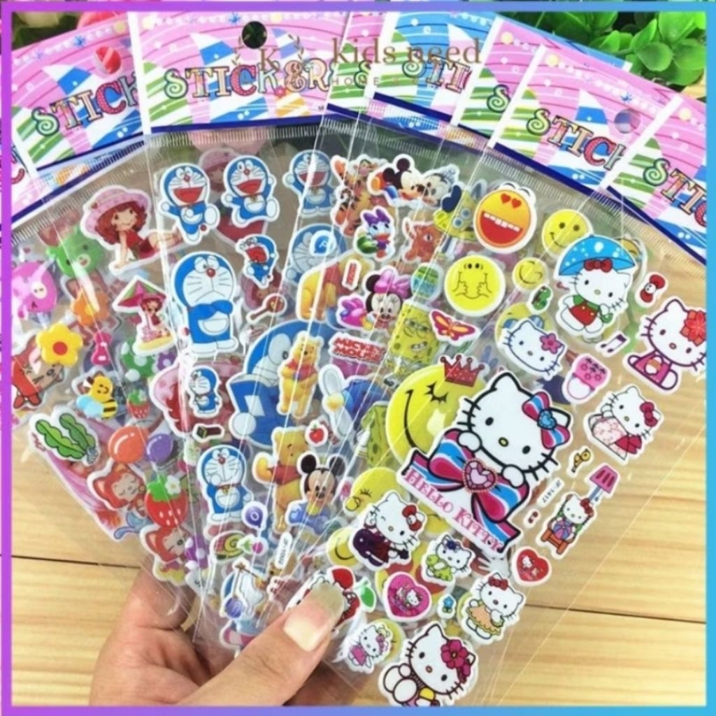 

sticker timbul pendek isi 10pcs / stiker karakter / sticker korea