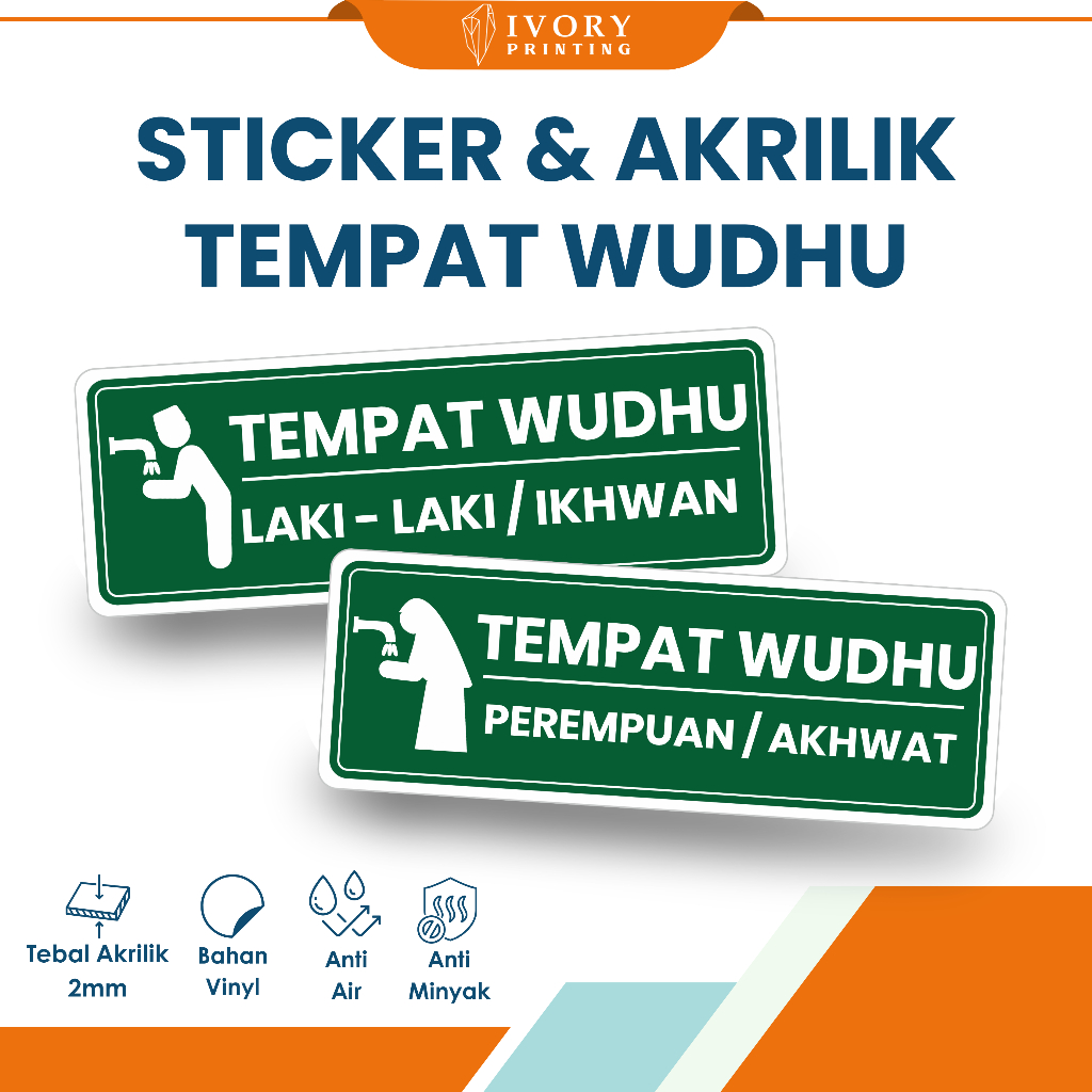 

Sticker & Akrilik Tempat Wudhu Ukuran 30 x 10 cm