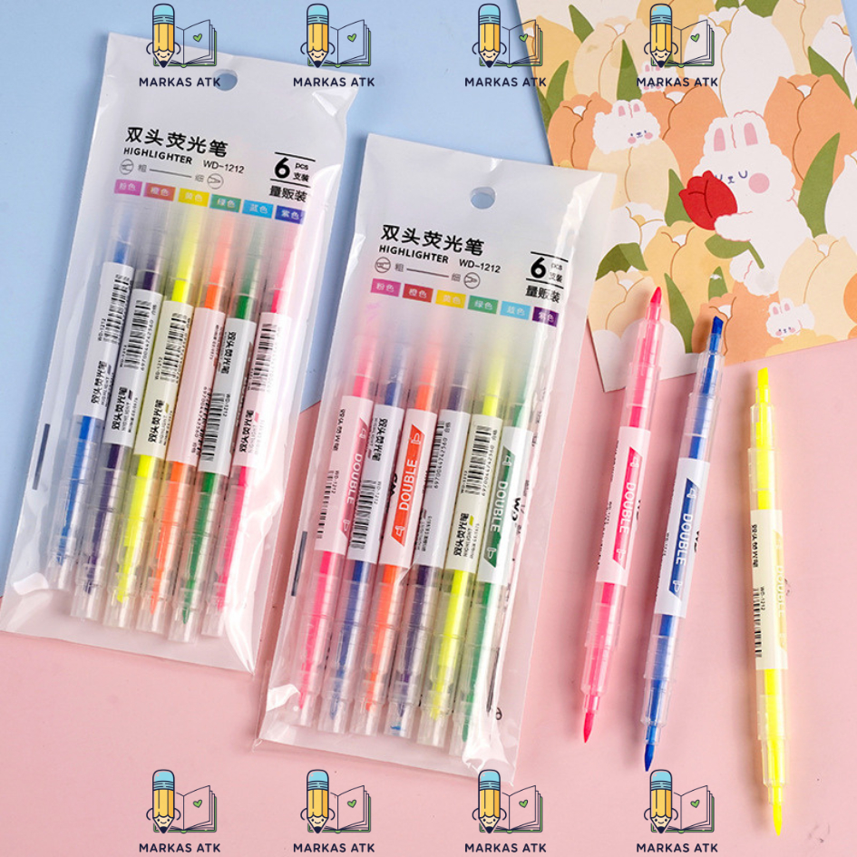 

Highlighter Stabilo 2 Sisi 1 Set Isi 6 Pcs Dual Tip Ujung Ganda Tebal Tipis Spidol Warna Aesthetic Mildliner Style ATK Sekolah Jurnal Murah Import COD
