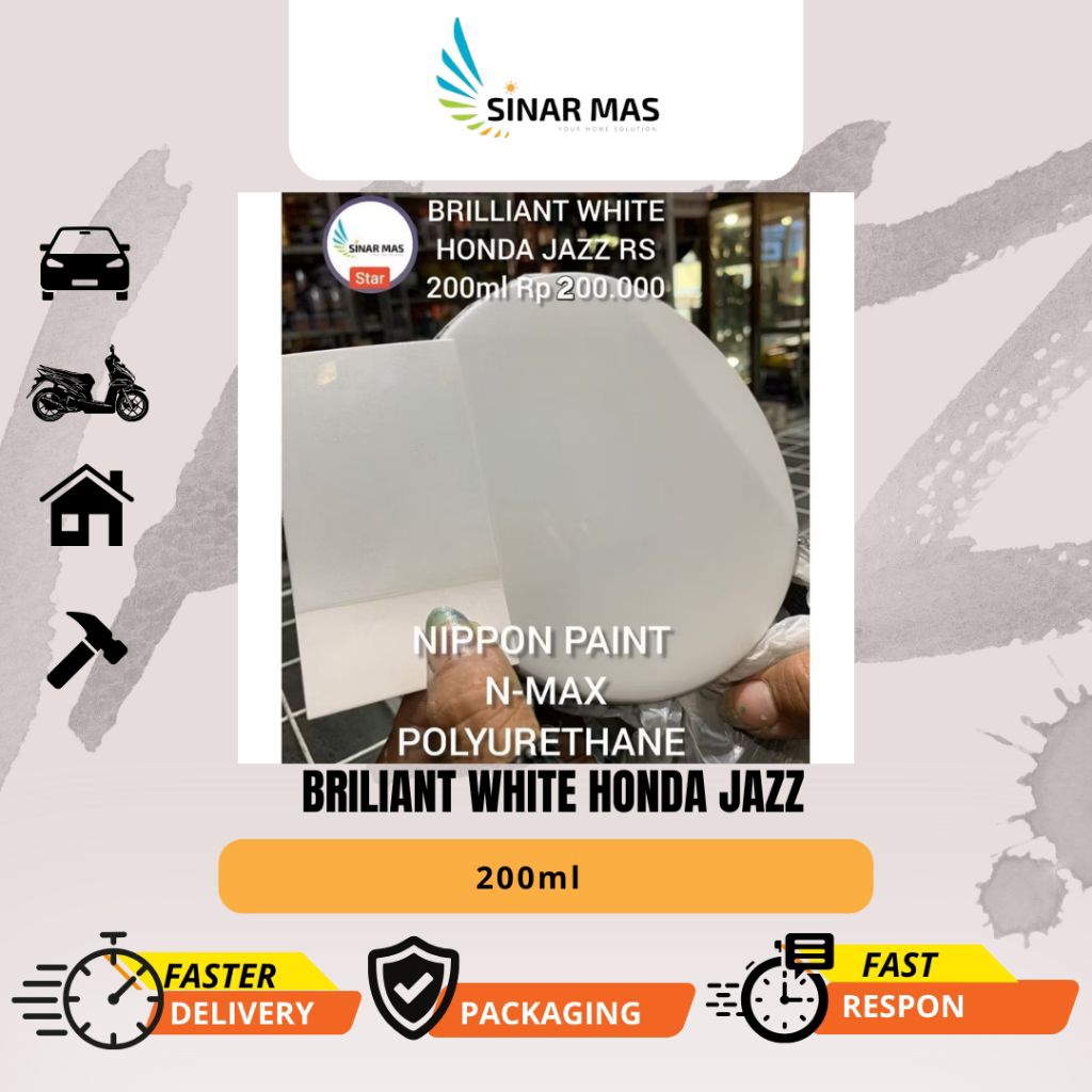 Cat Pearl Brilliant White HONDA JAZZ RS cat mobil cat PU cat Nippon Paint cat polyurethane cat Custo