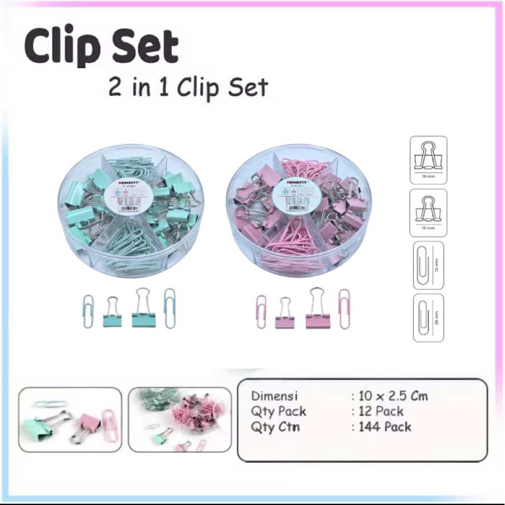 

Termurah & LENGKAP Clip Set Klip Penjepit Kertas 4 TIPE / PAPER CLIP SET GREEN PINK PENJEPIT KERTAS KLIP PASTEL COLOUR VINYL BINDER