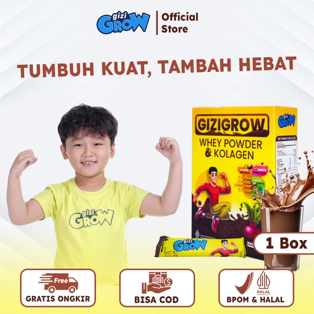 

GIZIGROW Susu Peninggi Badan Anak Remaja Rasa Coklat Tinggi Kalsium 200 gram