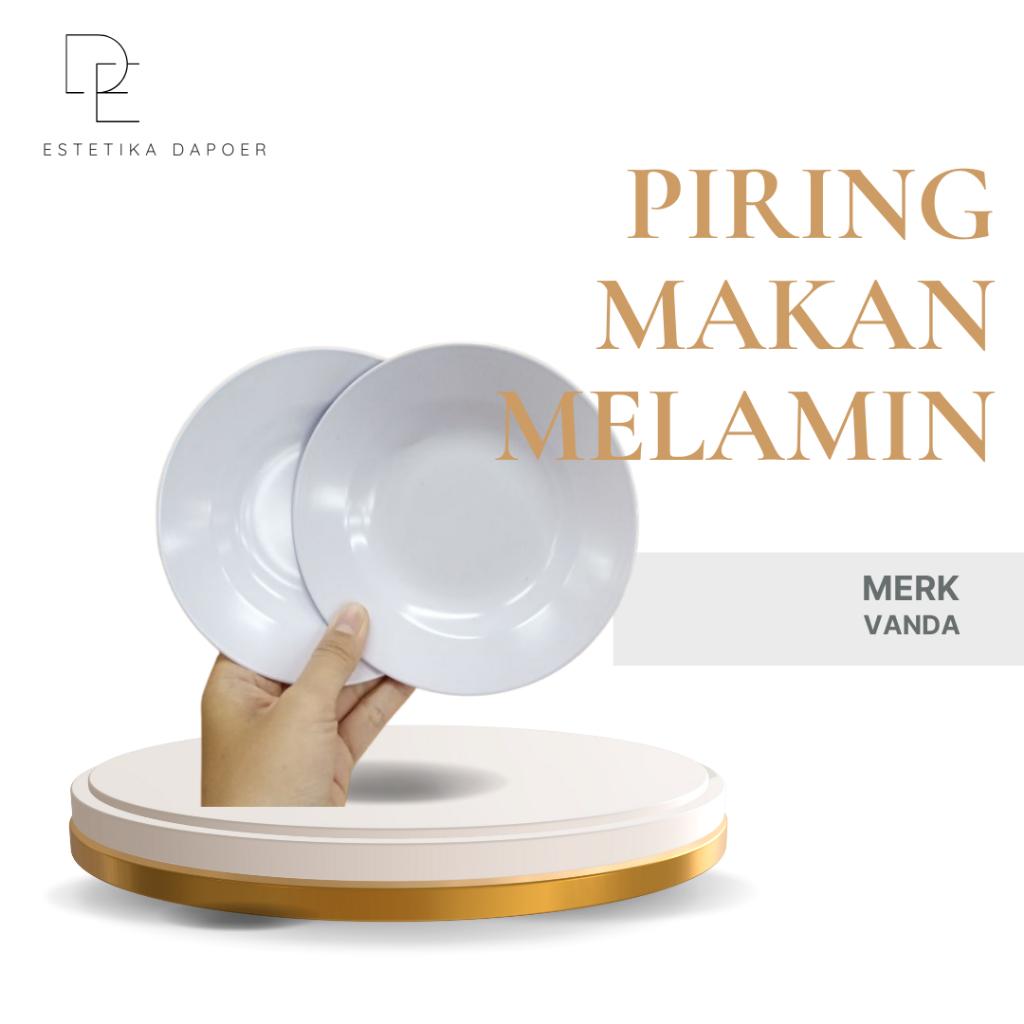Piring Makan Kecil | Lepek Melamin 6in Vanda Putih | Snack Plate