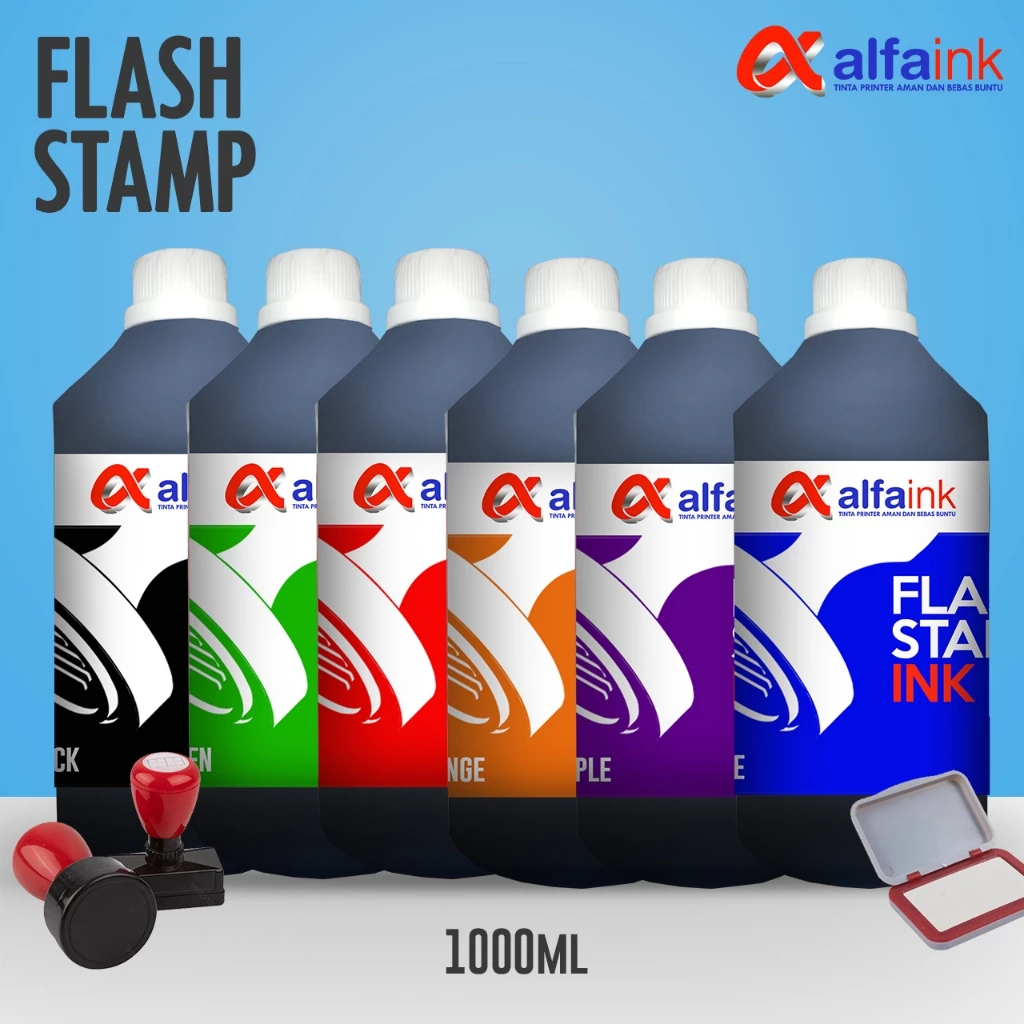 

TINTA STEMPEL FLASH STAMP 1000ML | TINTA REFILL STEMPEL 1 LITER GROSIR | ORIGINAL ALFAINK support TRODAT YAMURA