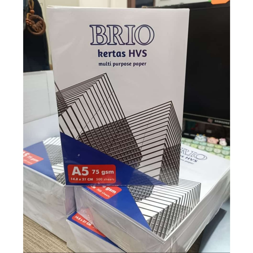 

Kertas HVS Putih A5 75gsm merk BRIO