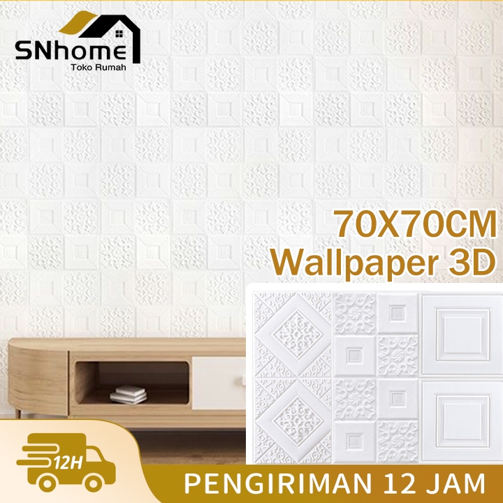 【COD】70x70cm Wallpaper 3D FOAM / Wallpaper Dinding 3D Motif Kotak/Wallfoam Kotak / Dekorasi ruangan