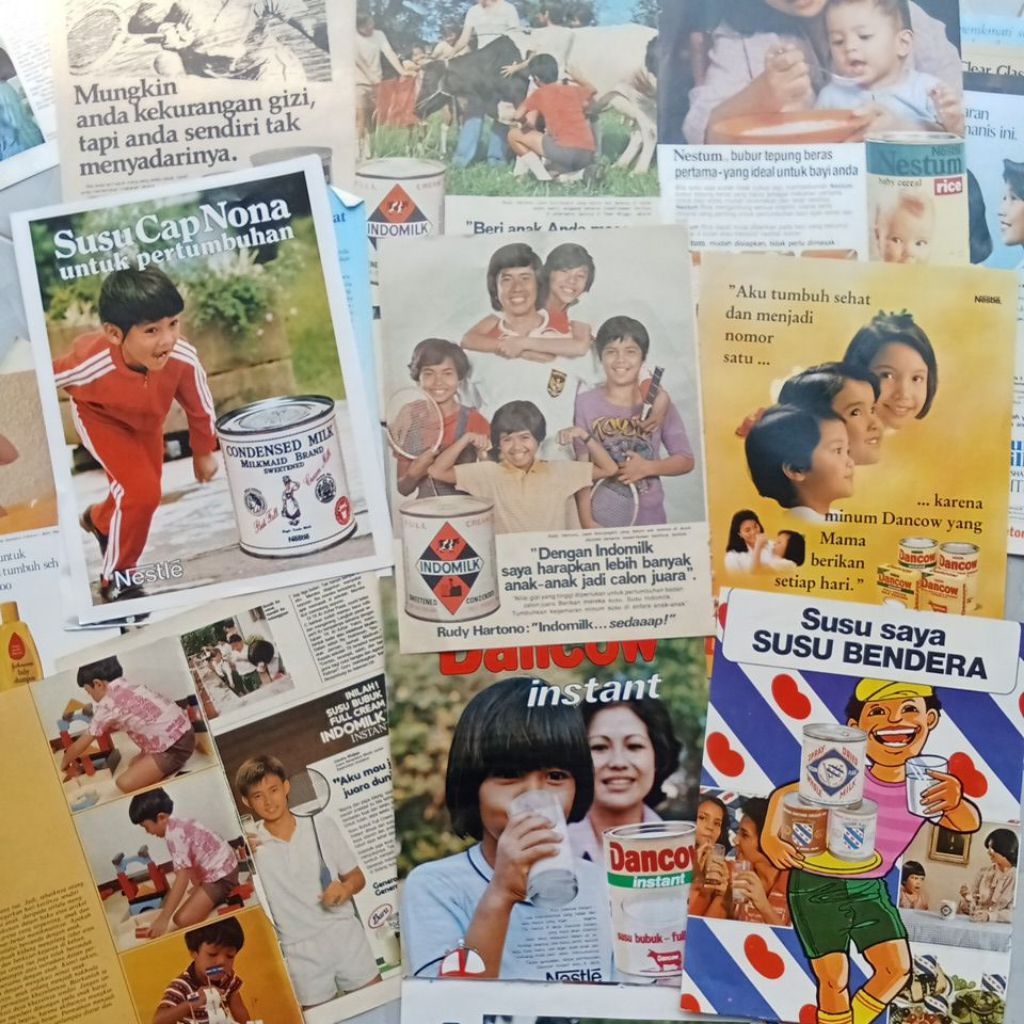 

poster iklan jadul susu tahun 70 90 an