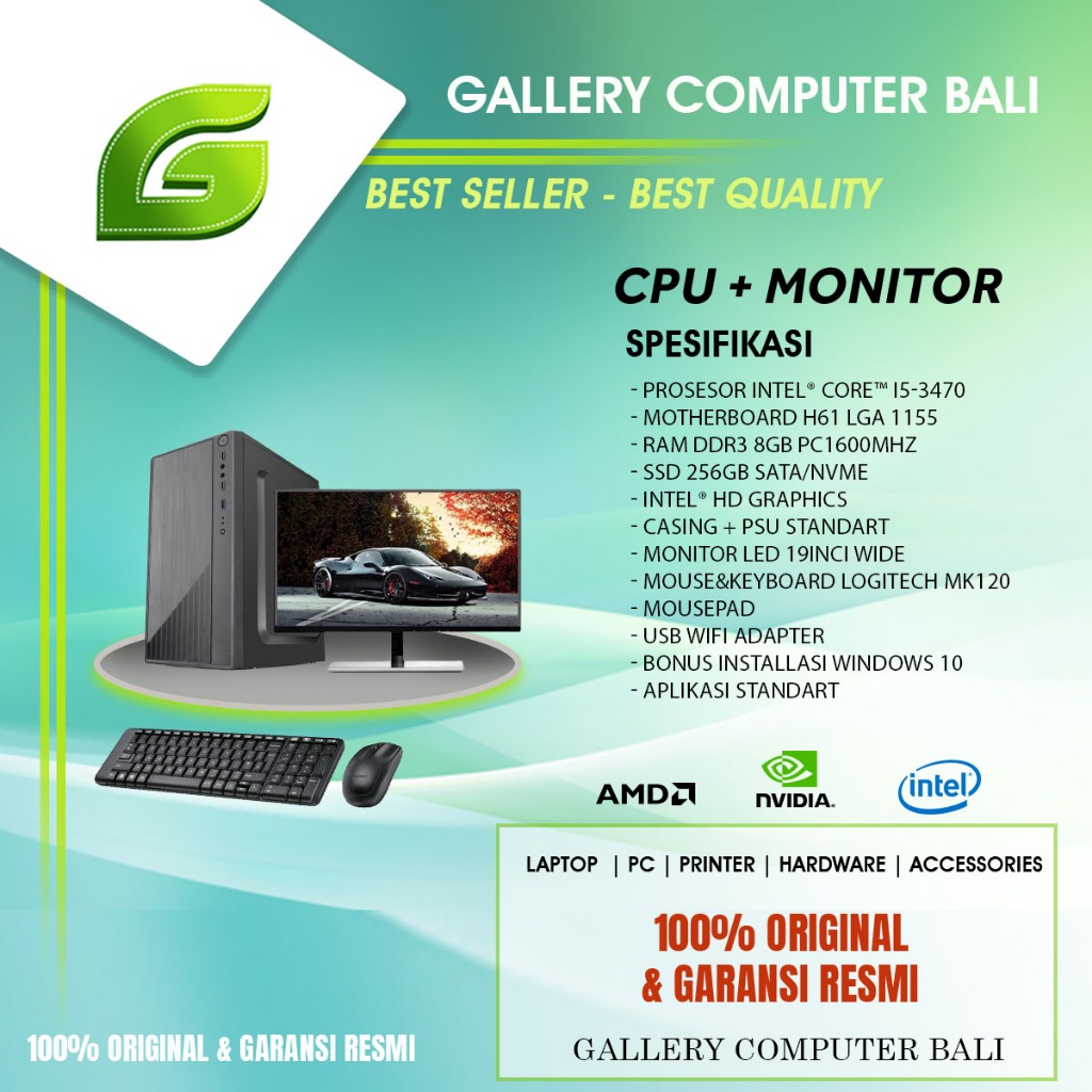 komputer/pc rakitan intel core i5-full set-ram 8gb-siap pakai