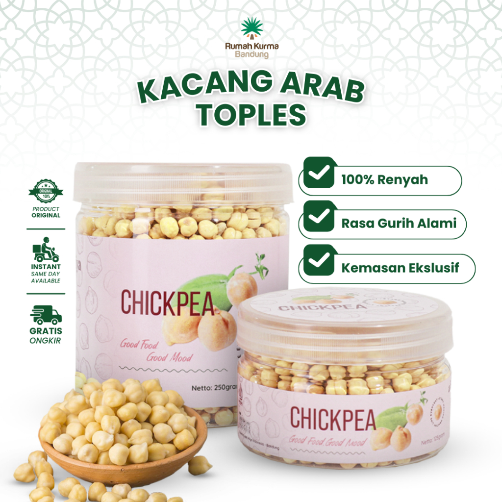 

Kacang Arab Organik Toples Premium Cemilan Sehat Murah Renyah Gurih Aliya